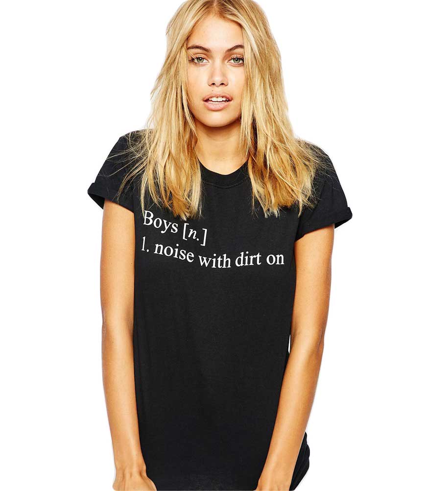 Tricou dama negru - Boys - CATEGORIE